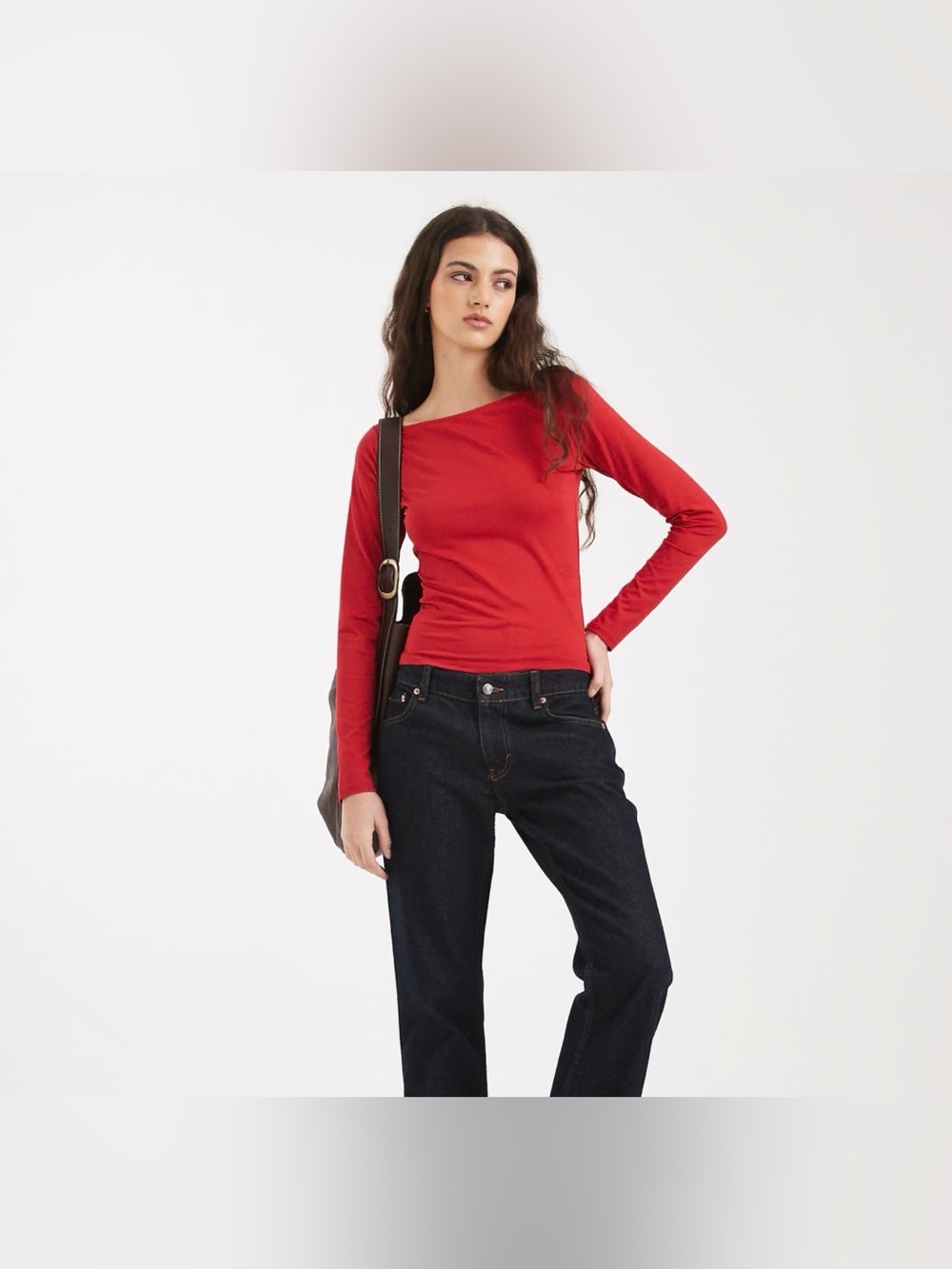 Hollister NWT  Red Long Sleeve Scoop Neck Tee size XL